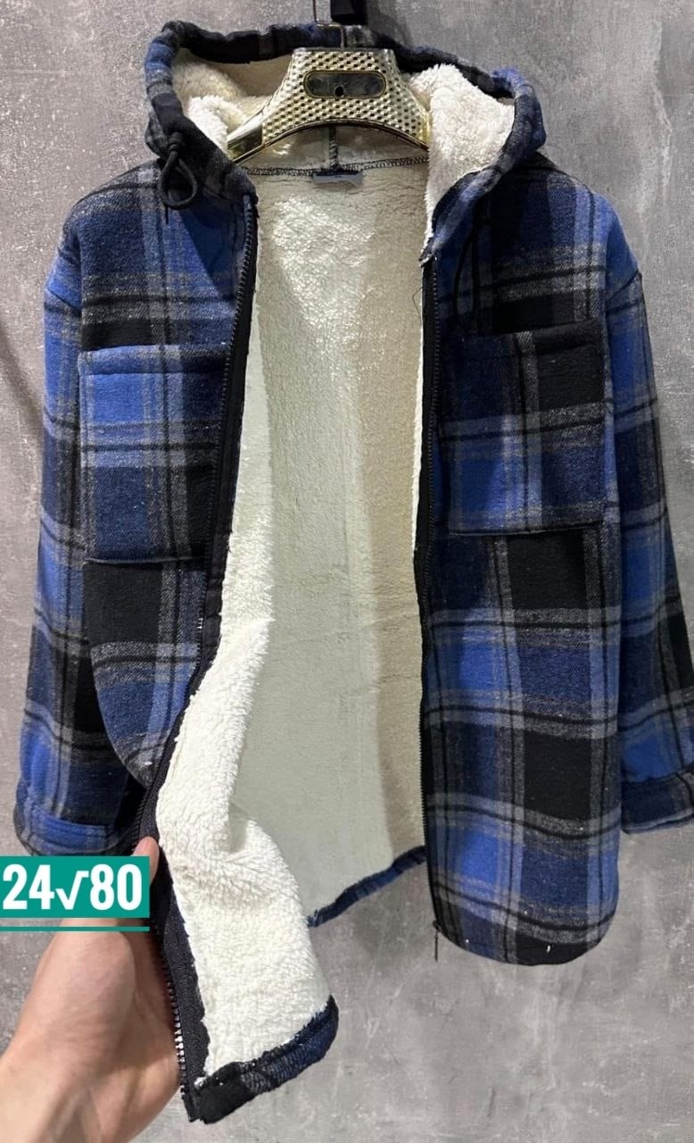 теплая рубашка,рубашка с капюшоном,рубашка на меху,рубашка теплая на меху,рубашка в клетку теплая