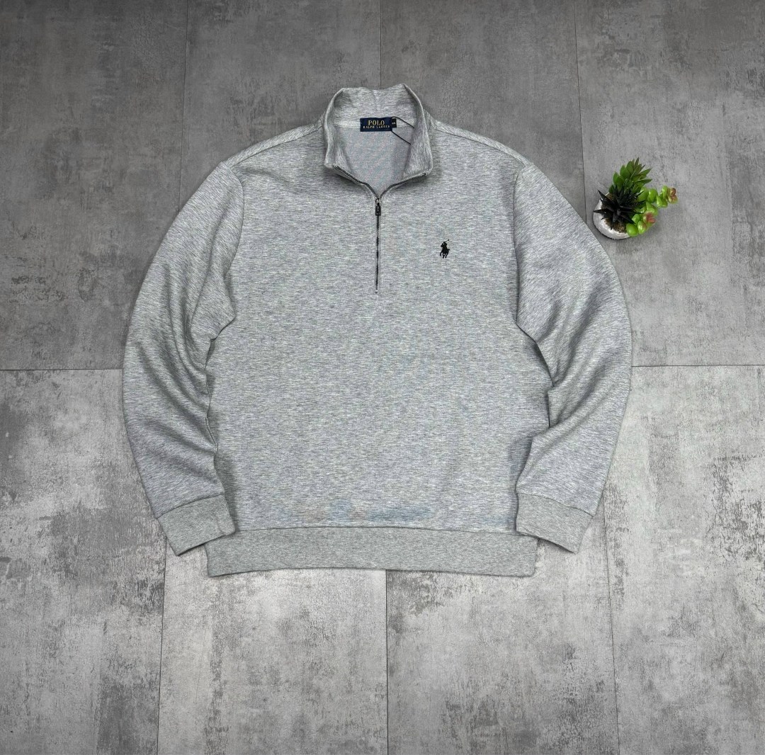 джемпер polo ralph lauren vintage fleece quarter zip sweat,мужской серый свитер от polo ralph lauren,кофта мужская,кофта поло,толстовка свитер