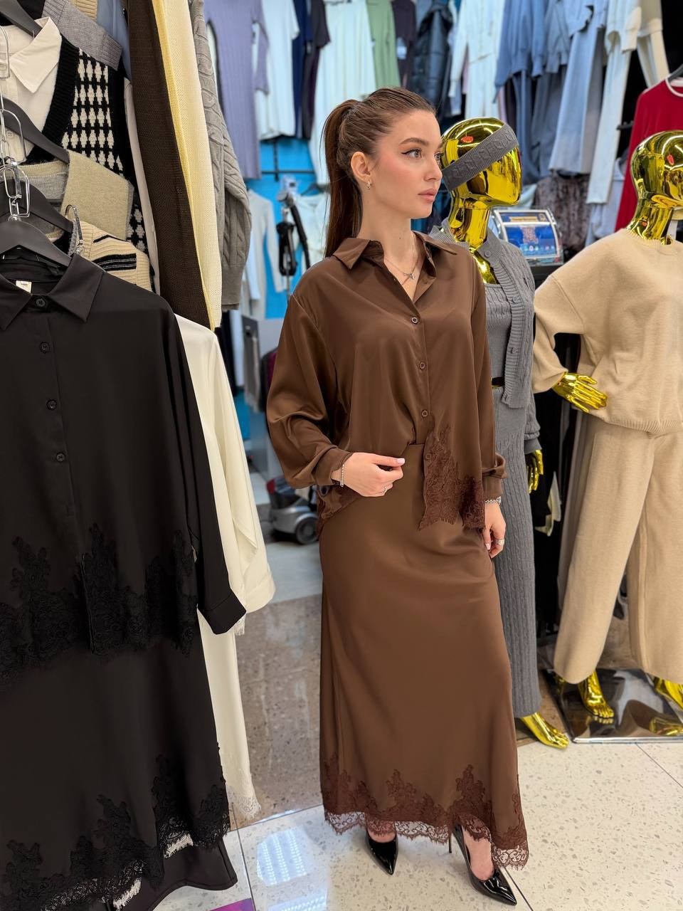 костюм с юбкой,шелковый костюм с юбкой,шелковый костюм,женский костюм,блузка и юбка