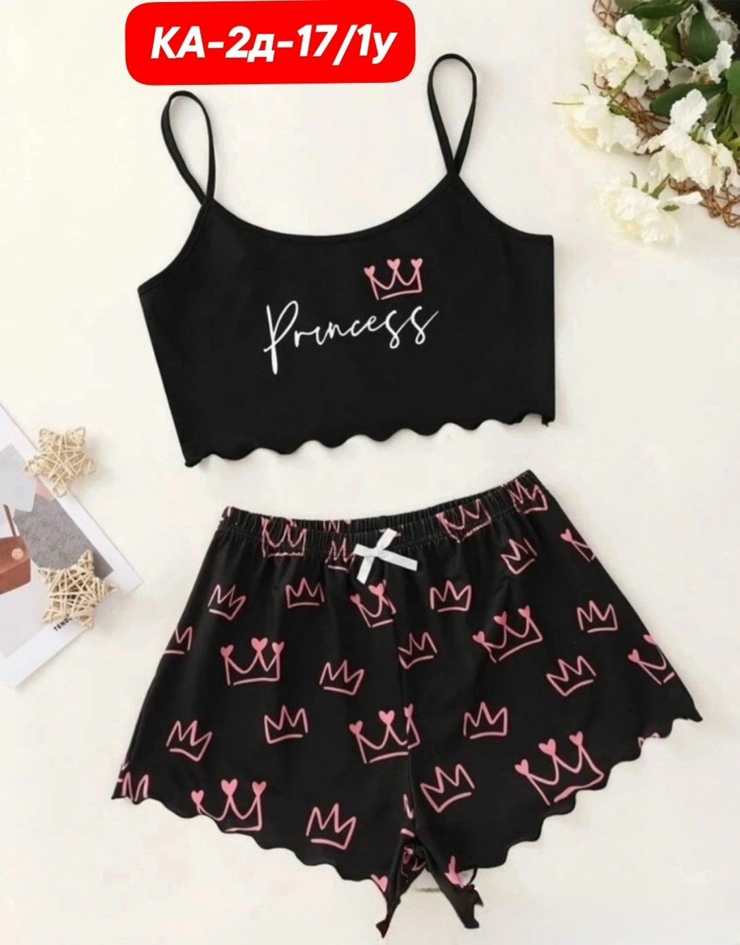 пижама женская комплект из топа и шорт,женская пижама комплект,пижама женская,женские пижамные комплекты,пижамный комплект из сорочки и шорт с принтом вишни для женщин