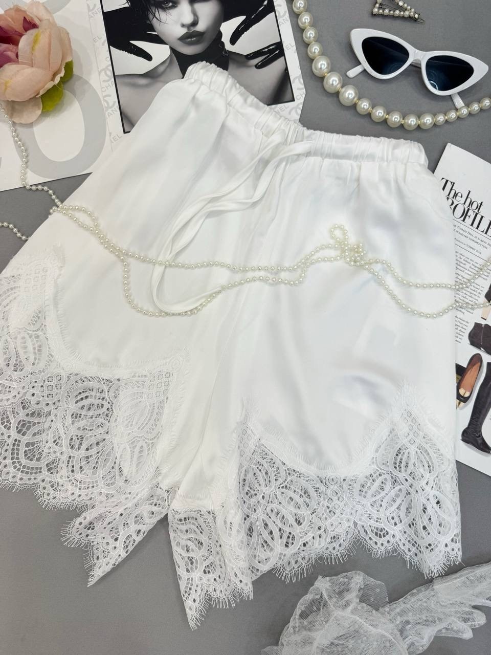 шорты кружевные,шелковые шорты,повседневные шорты с кружевом,шорты женские с кружевом,шорты с кружевом