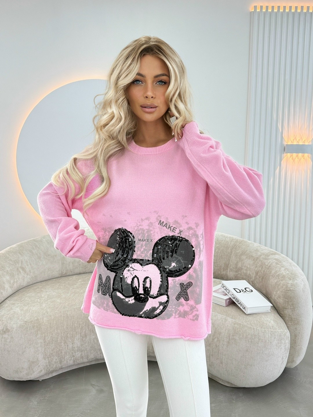 кофта варенка оверсайз с принтом микки маусом,свитшот оверсайз с принтом "микки маус",кофта варенка оверсайз с принтом микки маусом длина 83см,свитшот оверсайз с принтом "микки маус" deltafamily 25302