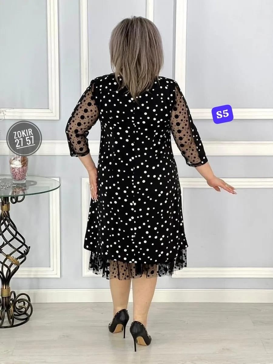 вечернее платье больших размеров нарядное в горошек saliya brand,платье больших размеров в горошек,платье женское праздничное больших размеров,платье вечернее больших размеров нарядное в горошек,плать