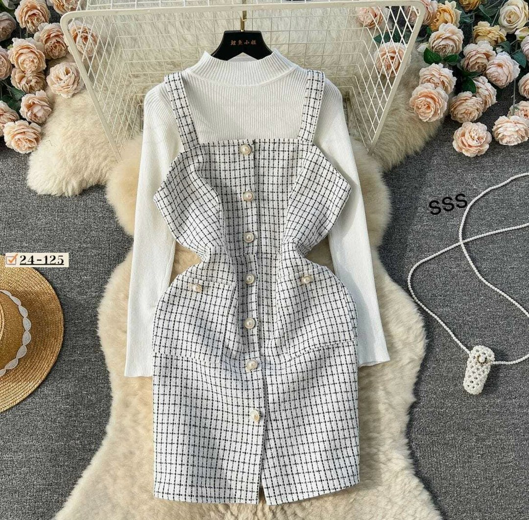 твидовый сарафан,твидовый сарафан женский,сарафан в клетку,шерстяное платье,cарафан из твида