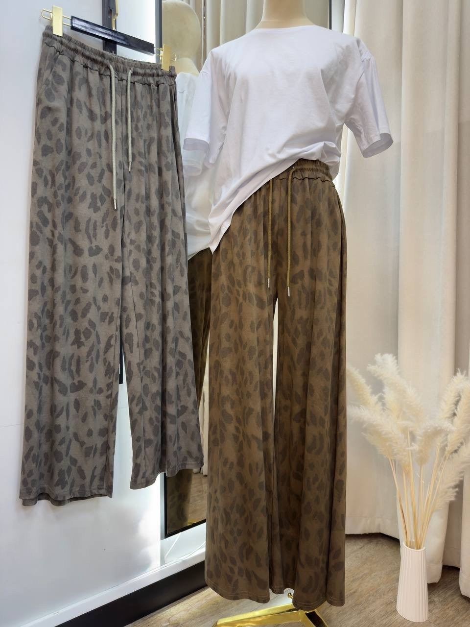 брюки с леопардовым принтом,леопардовые брюки,джинсы с леопардовым принтом,джинсы syiwidii женские с леопардовым принтом,брюки прямого покроя с леопардовым принтом