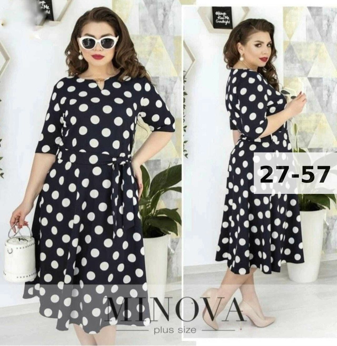 женское платье в горох,платье,платье женское,платье женское больших размеров,женское платье в горошек