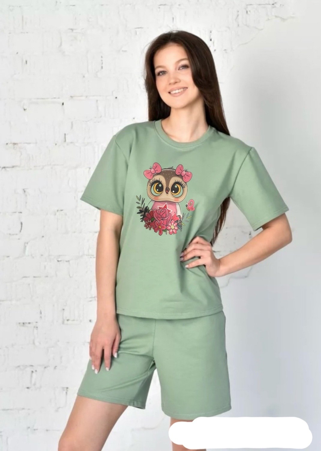 пижама с совами женская,натали костюм 10473,женские костюмы,комплект пижама,пижама женская