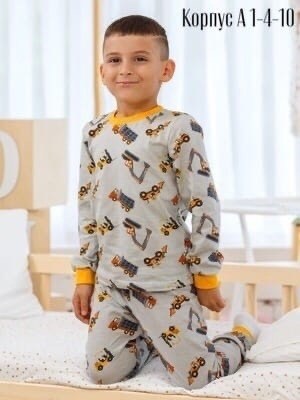 пижама для мальчика 140-146,детская пижама kaftan п00000560 серый,пижама для мальчика,пижама для мальчика 8692 теплая,детская пижама
