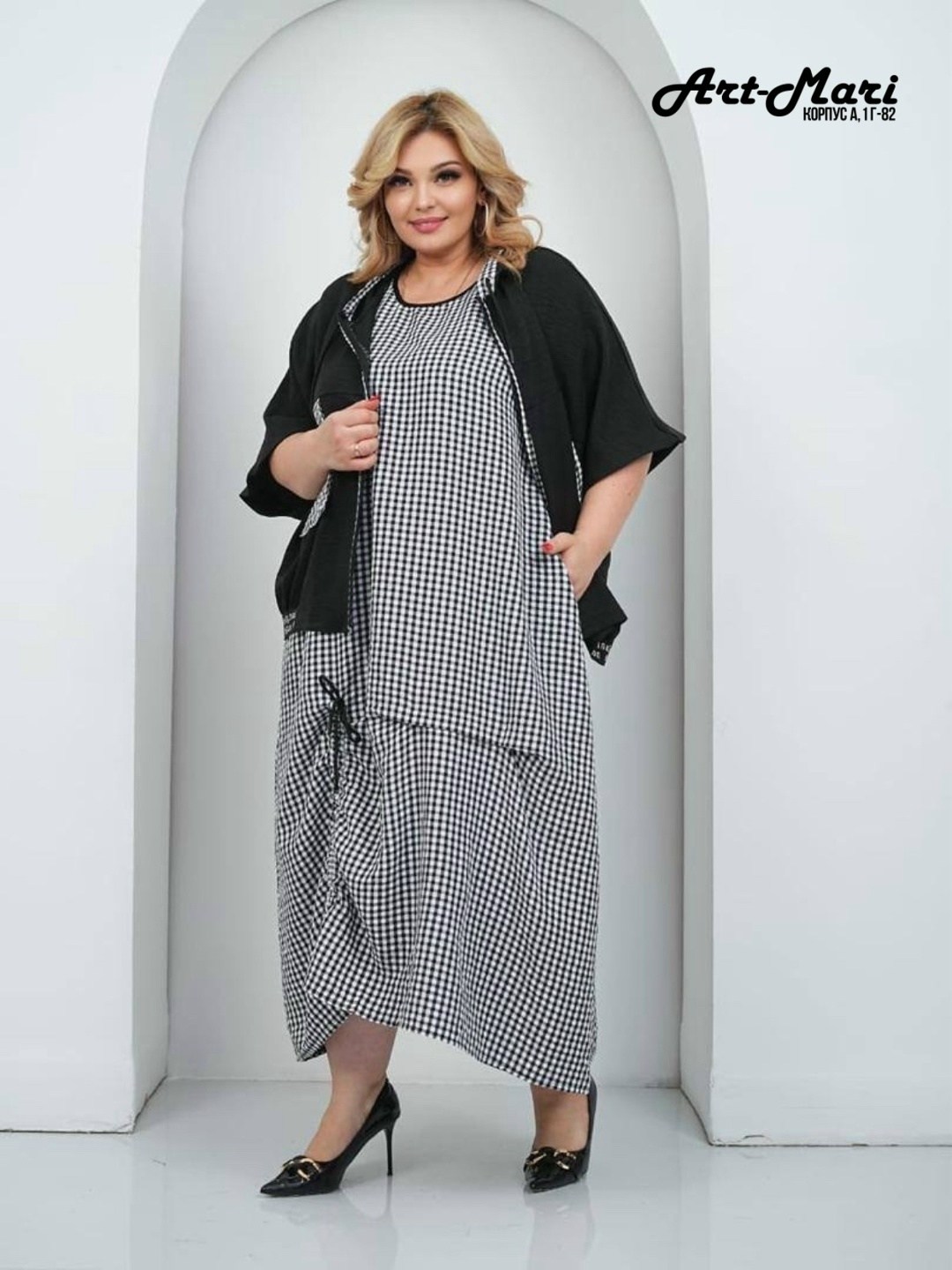 больших размеров,женский брючный костюм в клетку,одежда больших размеров,женский костюм,одежда для полных
