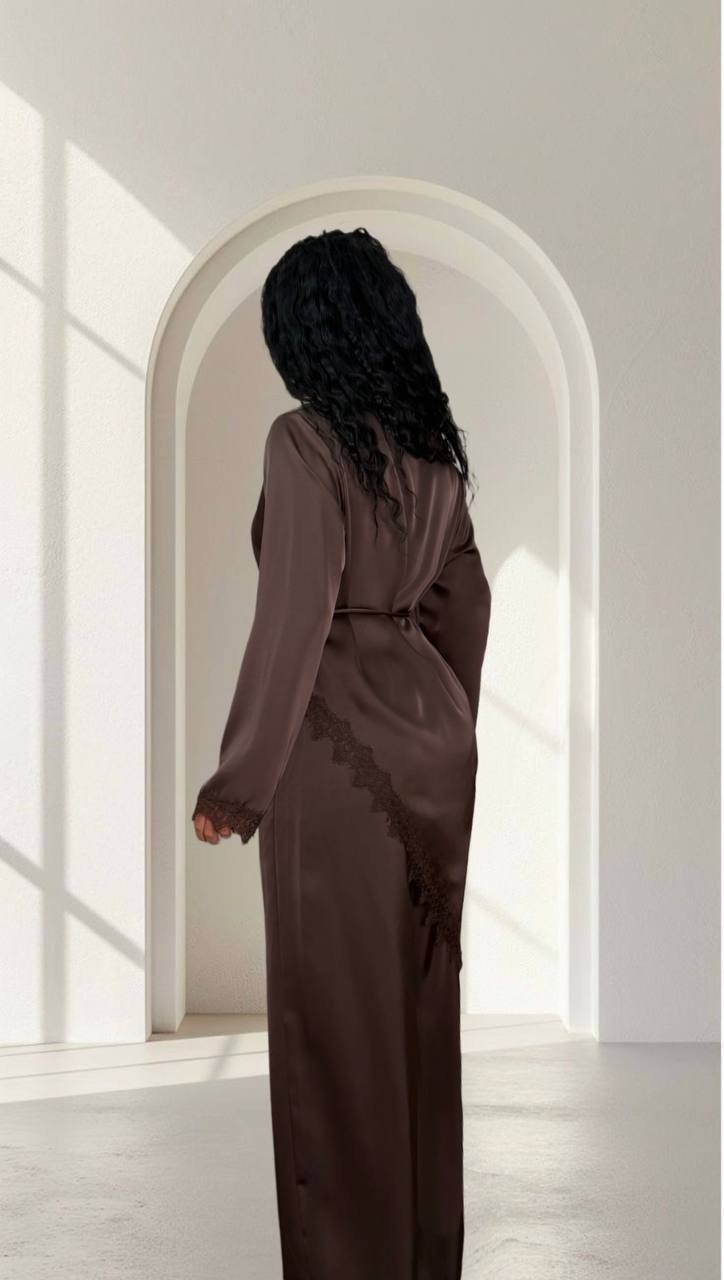 комбинезон люше 3894 коричневый размер 44-54,женские комбинезоны,костюм с брюками,комбинезон с брюками,стильный комбинезон с струящейся тканью и регулируемыми рукавами lyushe 3894