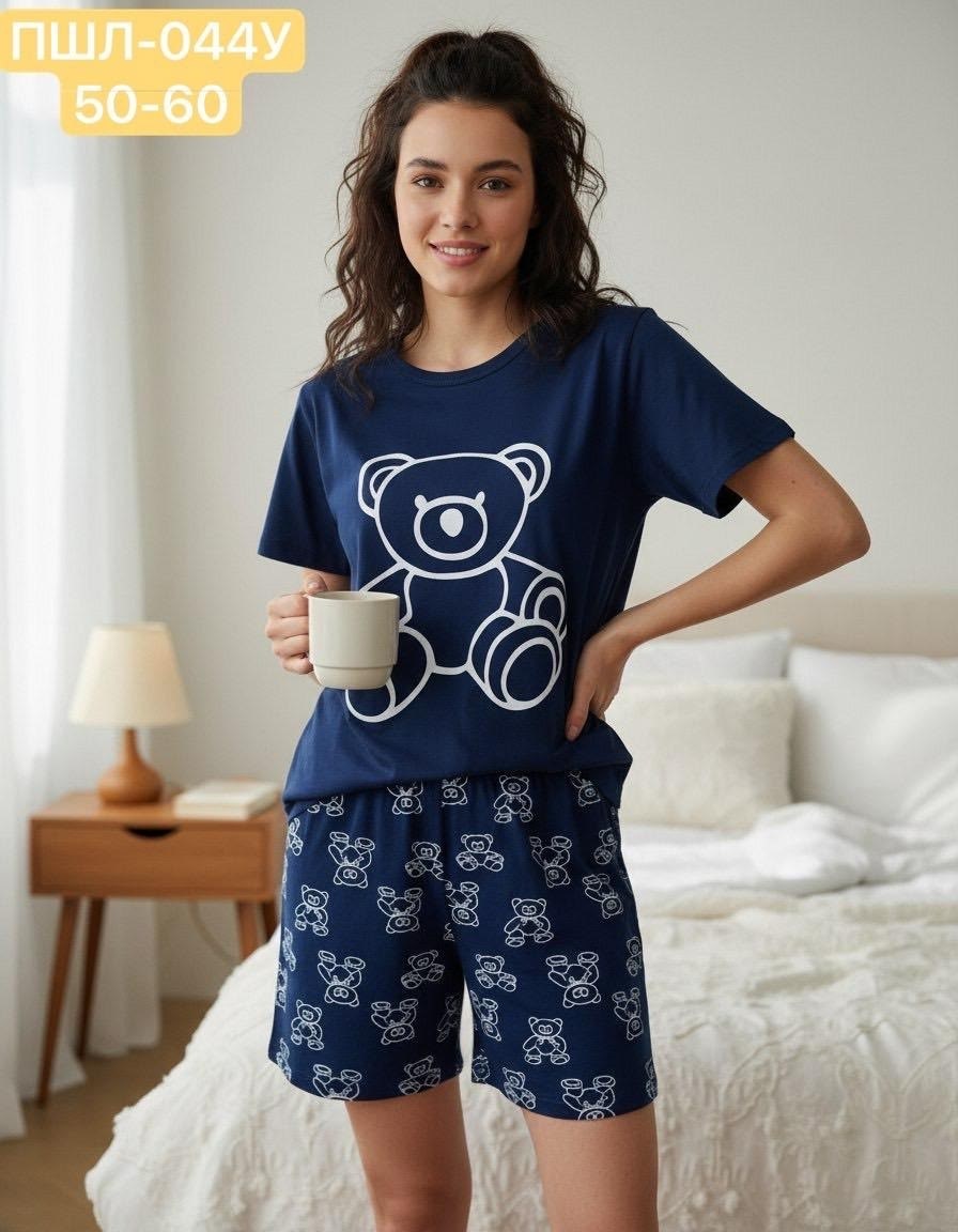 пижама с бриджами хлопок трикотажная хб lavilux,пижама с бриджами трикотажная samaя,пижама с бриджами трикотажная,женская пижама с бриджами,пижама женская