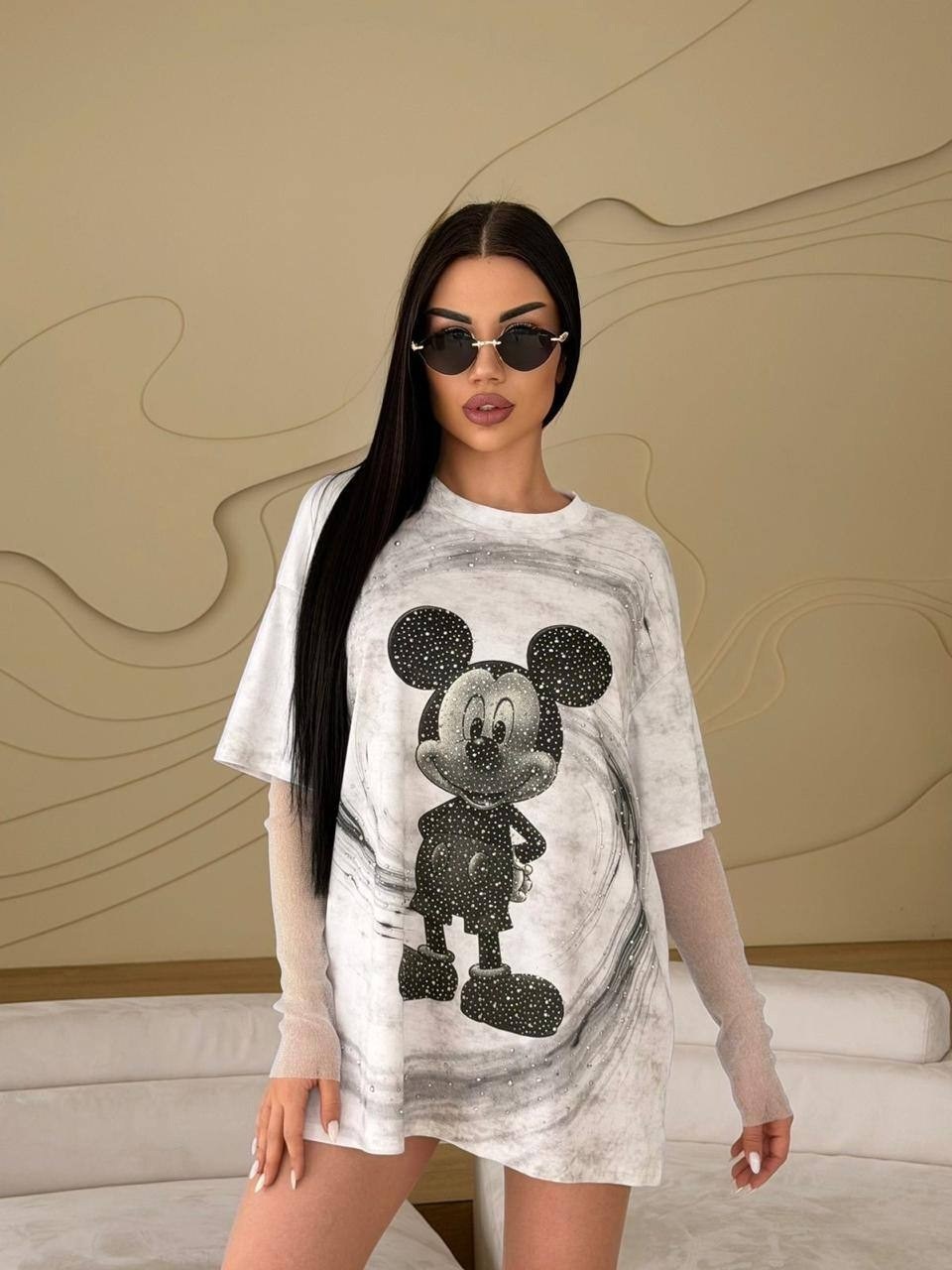 женская футболка,свитшот женская,кофта женская,футболки женская оверсайз,свитшот оверсайз с принтом "микки маус"