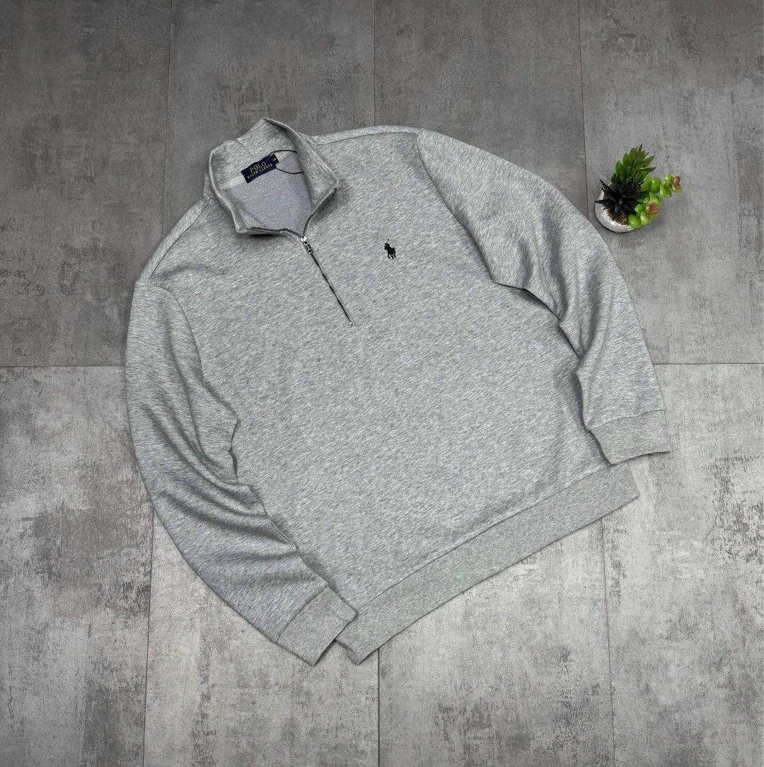 джемпер polo ralph lauren vintage fleece quarter zip sweat,мужской серый свитер от polo ralph lauren,кофта мужская,кофта поло,толстовка свитер