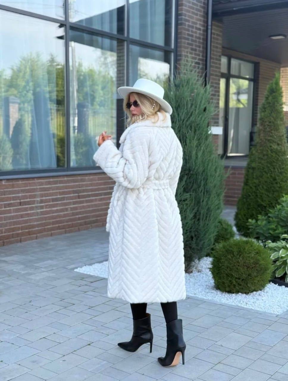 искусственная шуба,шуба длинная экомех молочная 110см yana furs,шуба длинная,женская шуба,шуба длинная экомех серая 110см yana furs