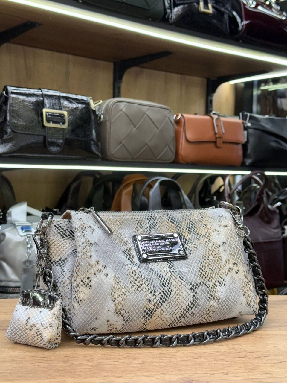 сумка polina eiterou,сумка,сумка из кожи питона,сумка женская из натуральной кожи,женская сумка