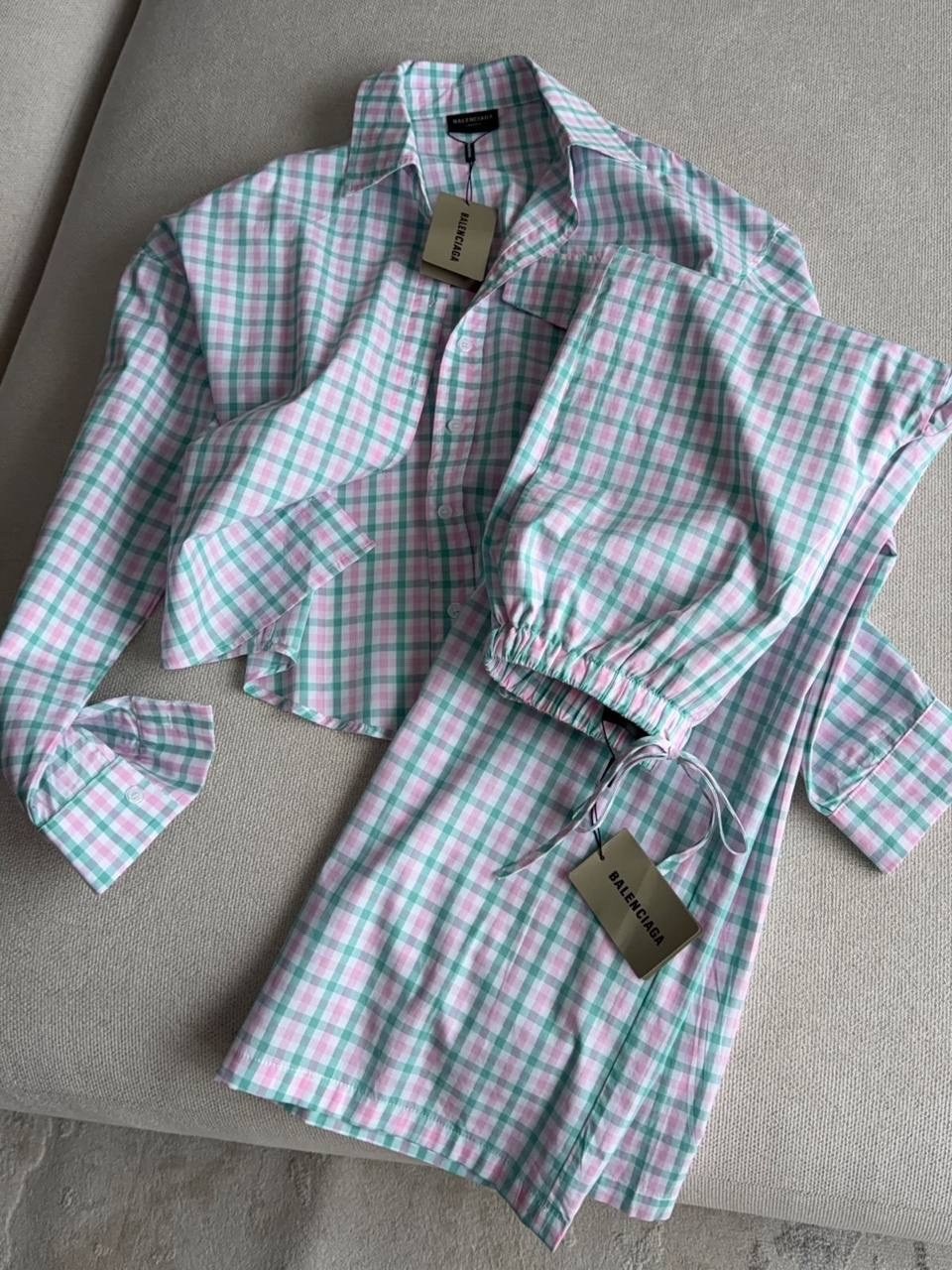 костюм с рубашкой,костюм шорты и рубашка,рубашка женская,женский костюм,женский клетчатый комплект из 2 предметов с шортами