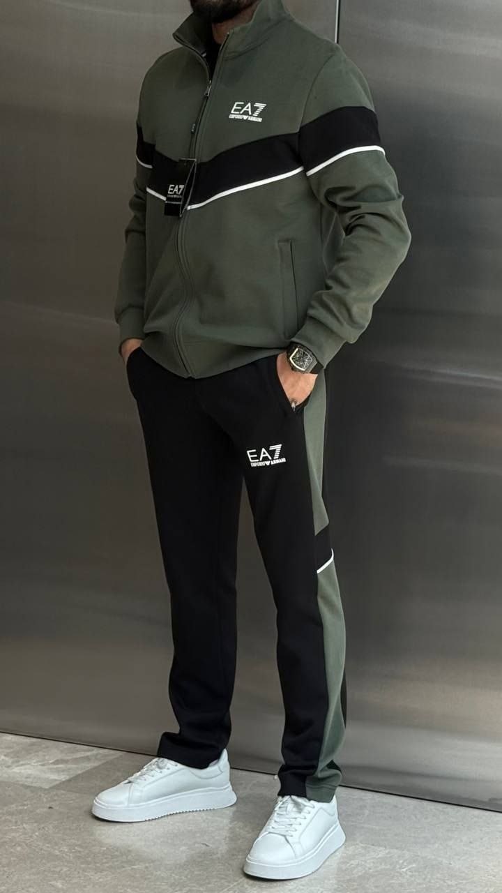 мужские спортивные костюмы,спортивный костюм ea7 6rpv61 зеленый,спортивный костюм armani,мужская спортивная одежда,костюм ea7 мужской