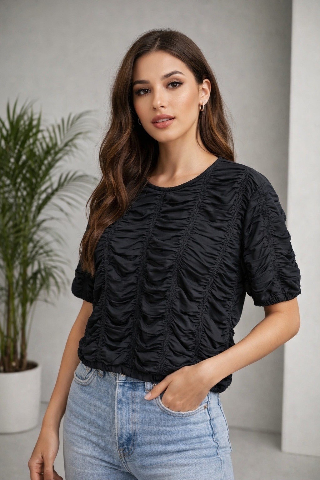 повседневная блуза,блуза,блузка голубая,блузка с оборками,блузка женская