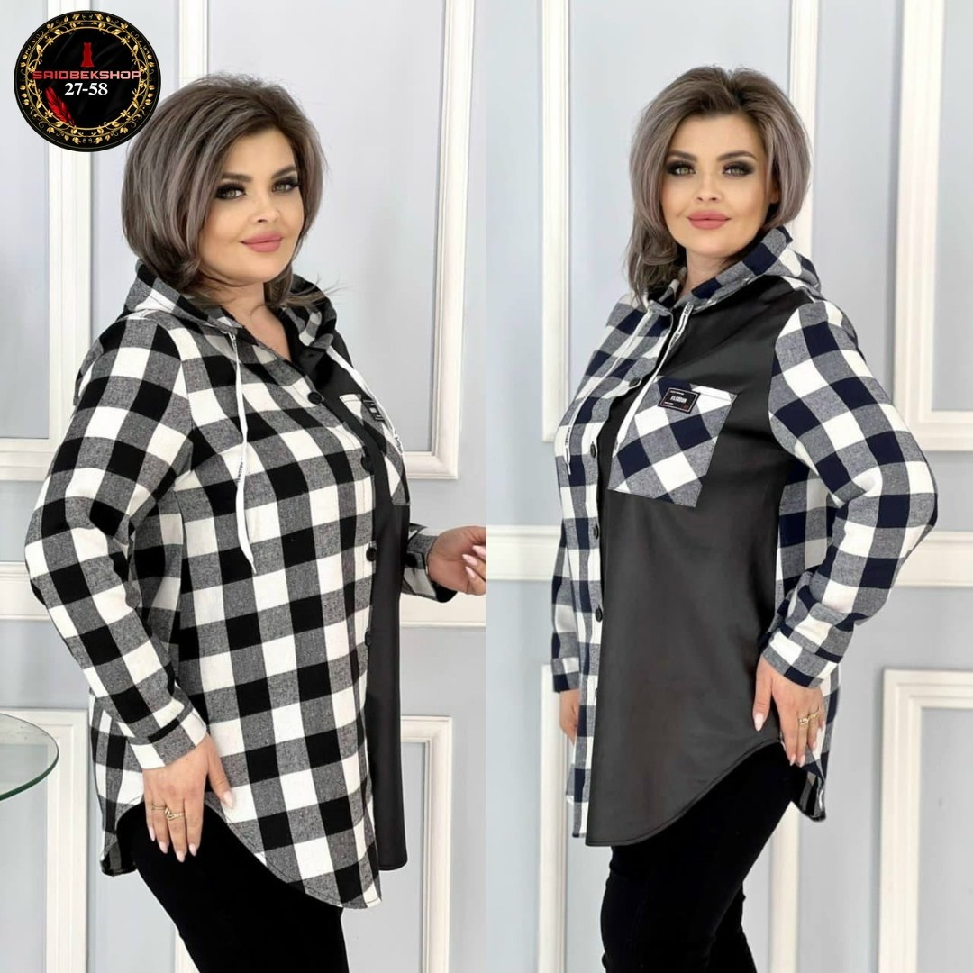 рубашка туника женская,рубашка туника,туники белоруссия,рубашка теплая в клетку удлиненная,женские блузки и рубашки