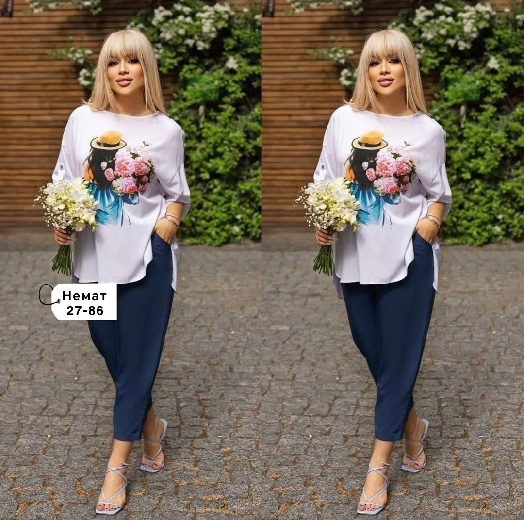 женский костюм свободного кроя,костюм свободного кроя,,летний костюм больших размеров,брючный летний костюм больших размеров