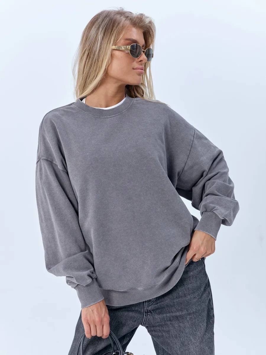 серый оверсайз свитшот,оверсайз свитшот базовый кофта худи panific,серый свитшот,свитшот оверсайз,cвитшот женский оверсайз