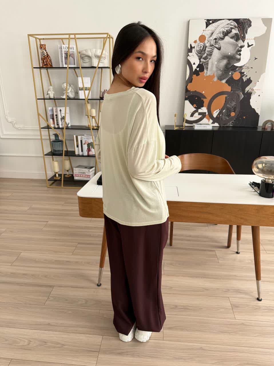 трикотажный джемпер,женская кофта,джемпер,брюки палаццо,широкие брюки