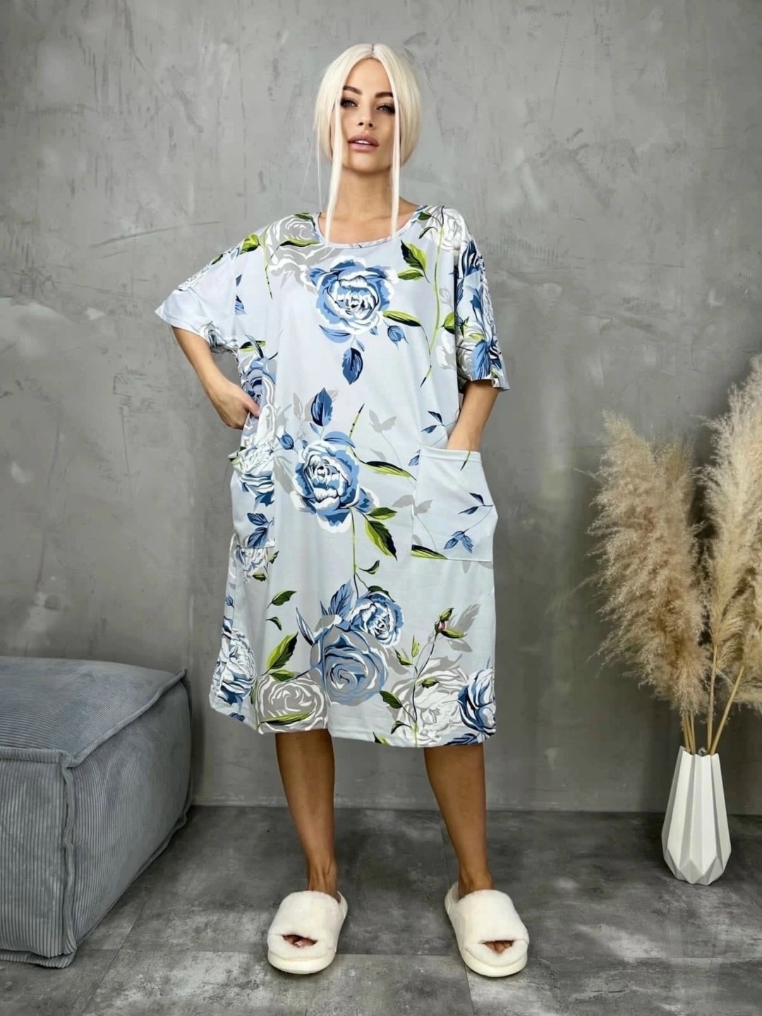 туника женская,платье домашнее летнее,домашняя туника,женская домашняя туника,туника голубая