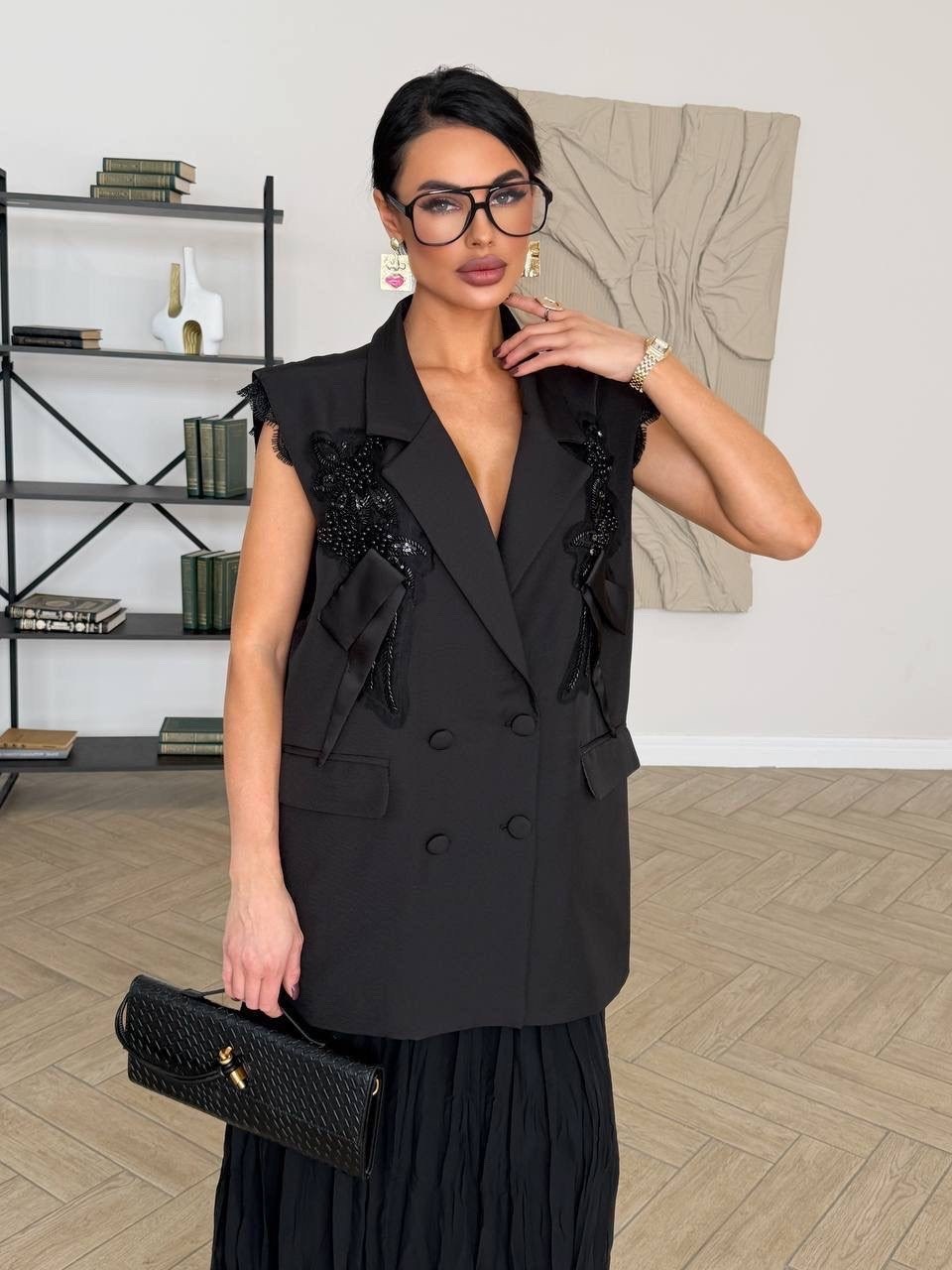 жилет классический,женский жилет,жилетка женская,жилет женский прямого кроя black charutti,жилет