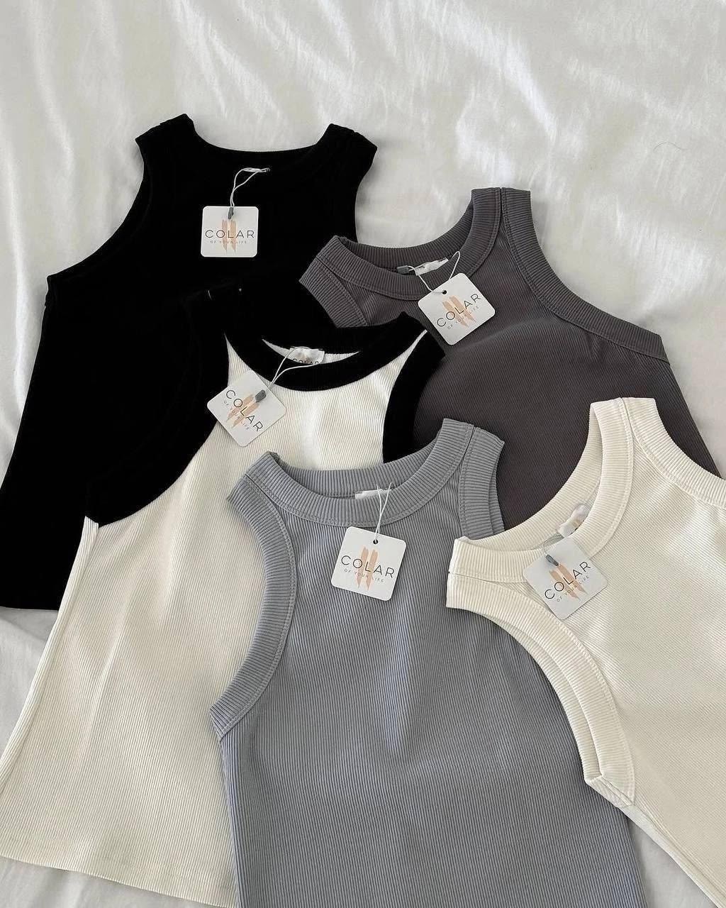 майка лапша,женская майка,сток одежда,майка в рубчик,майка женская белая