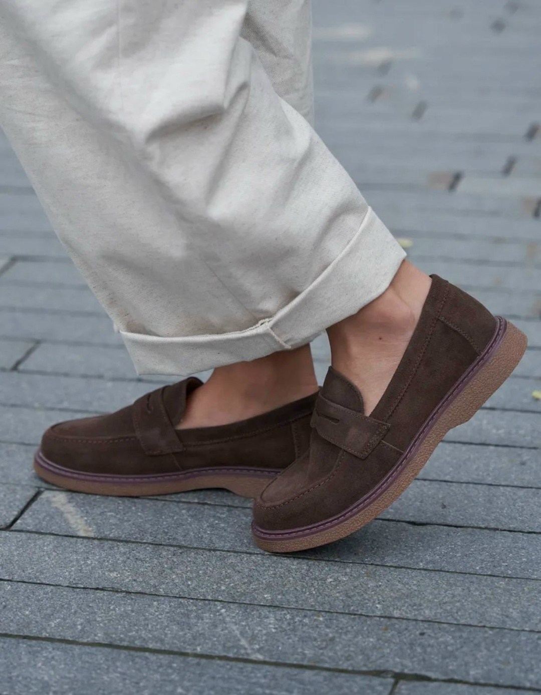 ,женские лоферы из натуральной замши,бежевые лоферы,лоферы женские коричневые натуральная замша reversal,лоферы женские