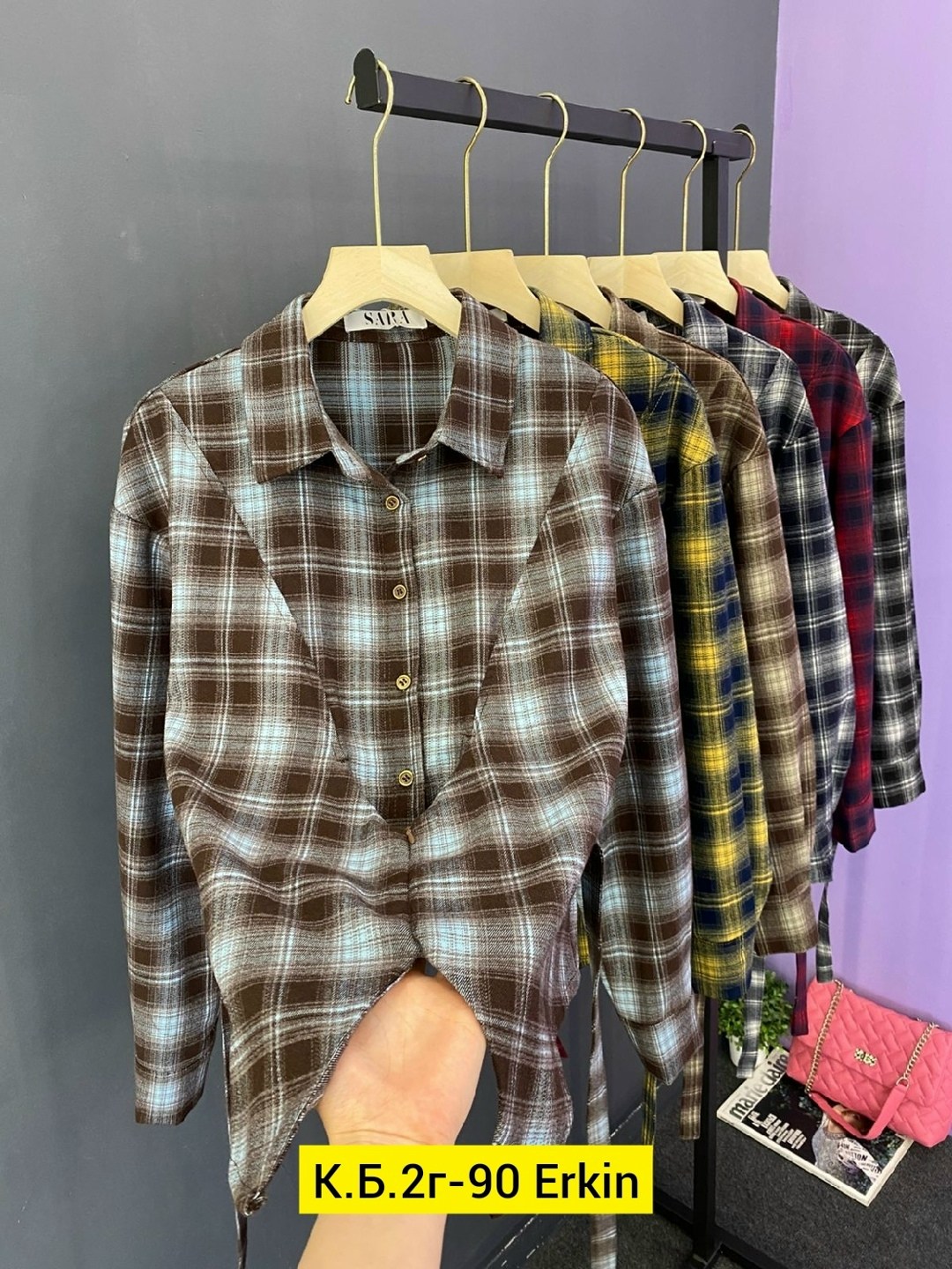 женская рубашка в клетку,рубашка в клетку,женская рубашка,рубашка,рубашка женская 7007 "клетка № 4"