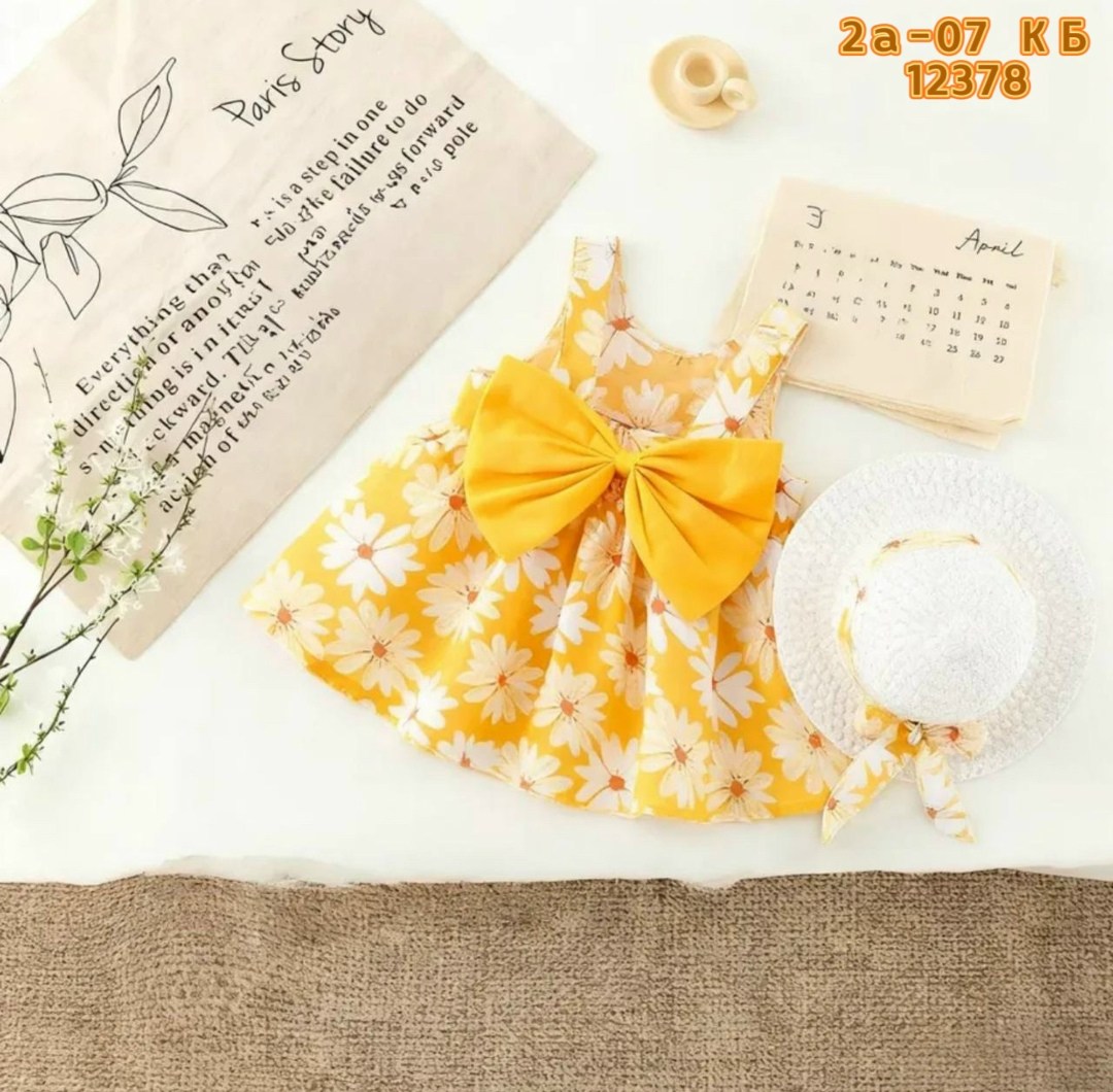 платье для маленьких девочек,детское летнее платье с бантом и шляпой для девочки,детское летнее платье,платье для девочки летнее,платье для малыша