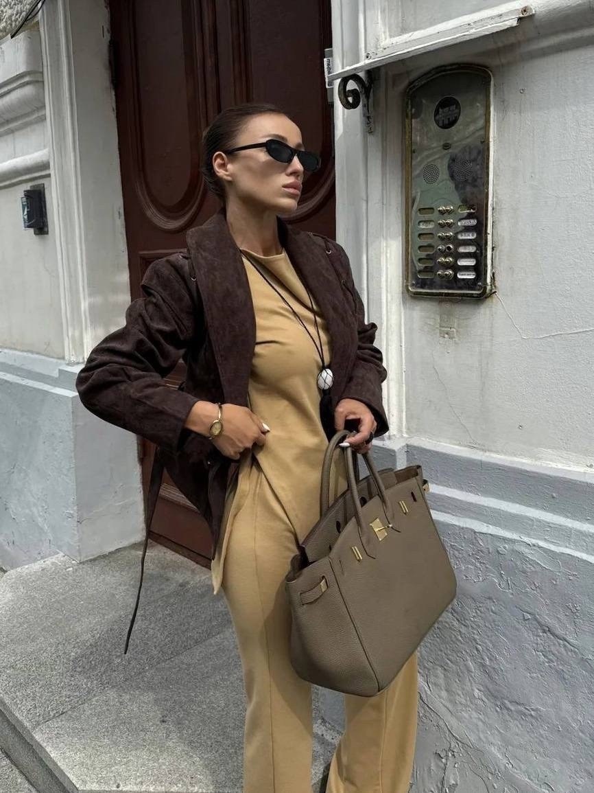 куртка замшевая женская,замшевая куртка,элегантная женская замшевая куртка с поясом,классическая коричневая замшевая женская куртка с поясом,женская замшевая куртка baomyzhuo