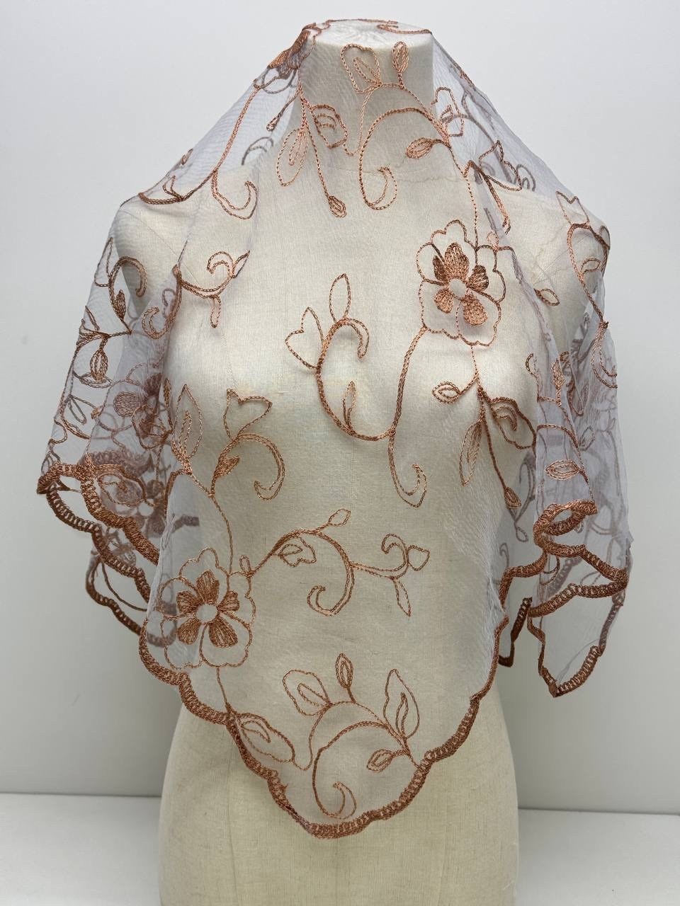 кружевной шарф,кружевной платок,шарф с цветочной вышивкой,ажурный шарф,женский шелковый шарф