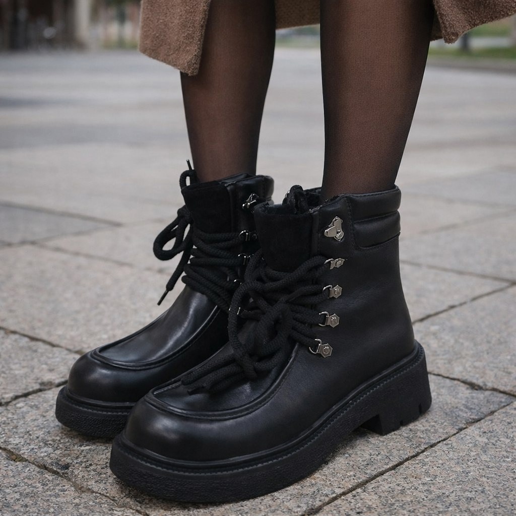 ,женские ботинки,черные ботинки,стильные ботинки, женская