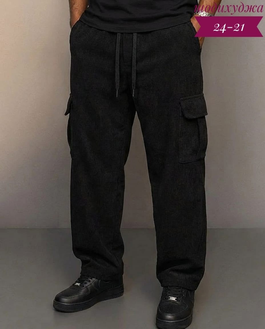 вельветовые штаны карго,мужские брюки карго,"брюки-карго" "вельвет" мужские,брюки мужские,мужские прямые вельветовые повседневные брюки-карго с большими карманами