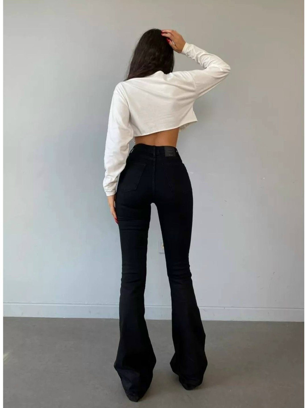 джинсы клеш женские,джинсы женские,черные женские качественные джинсы клеш от колена,черные джинсы клеш,джинсы клёш