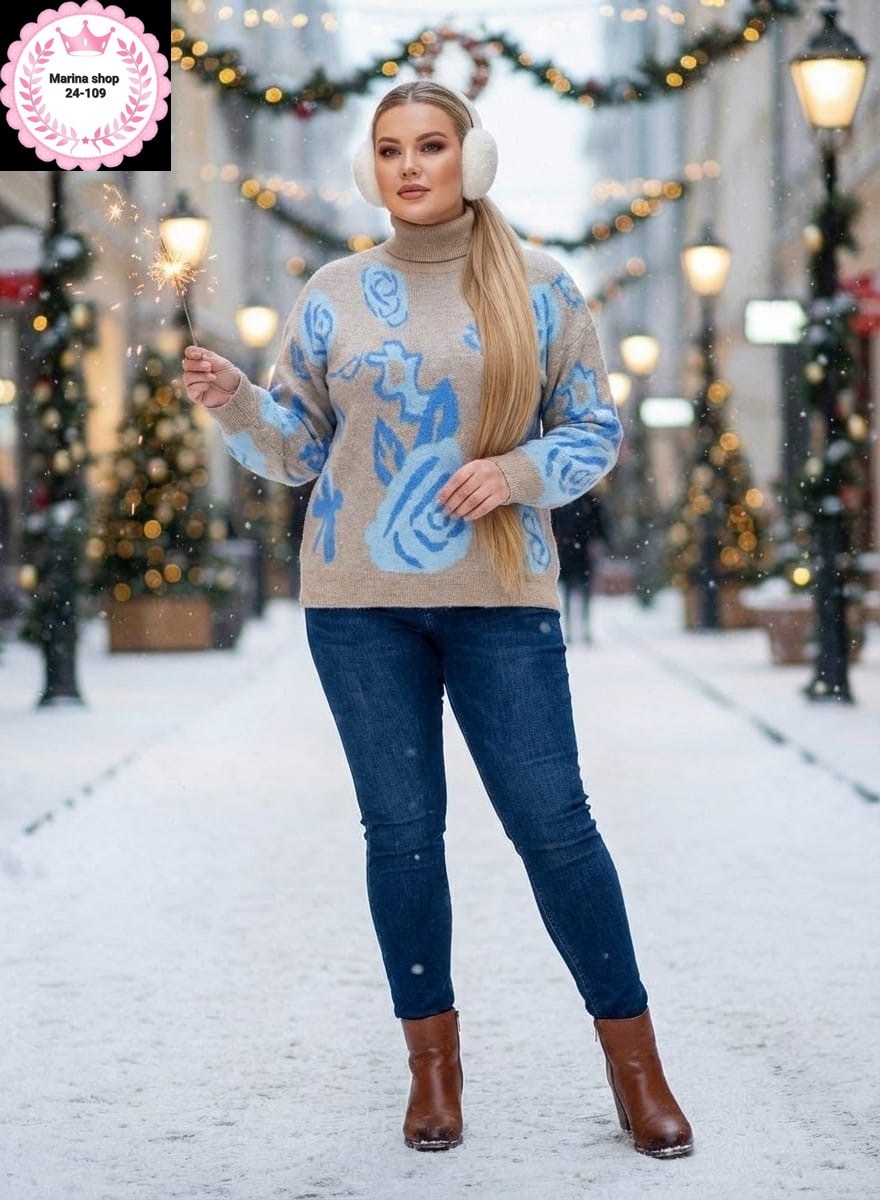 свитер удлиненная,свитера женские,джемпер новогодний,джемпер голубой,свитер зима