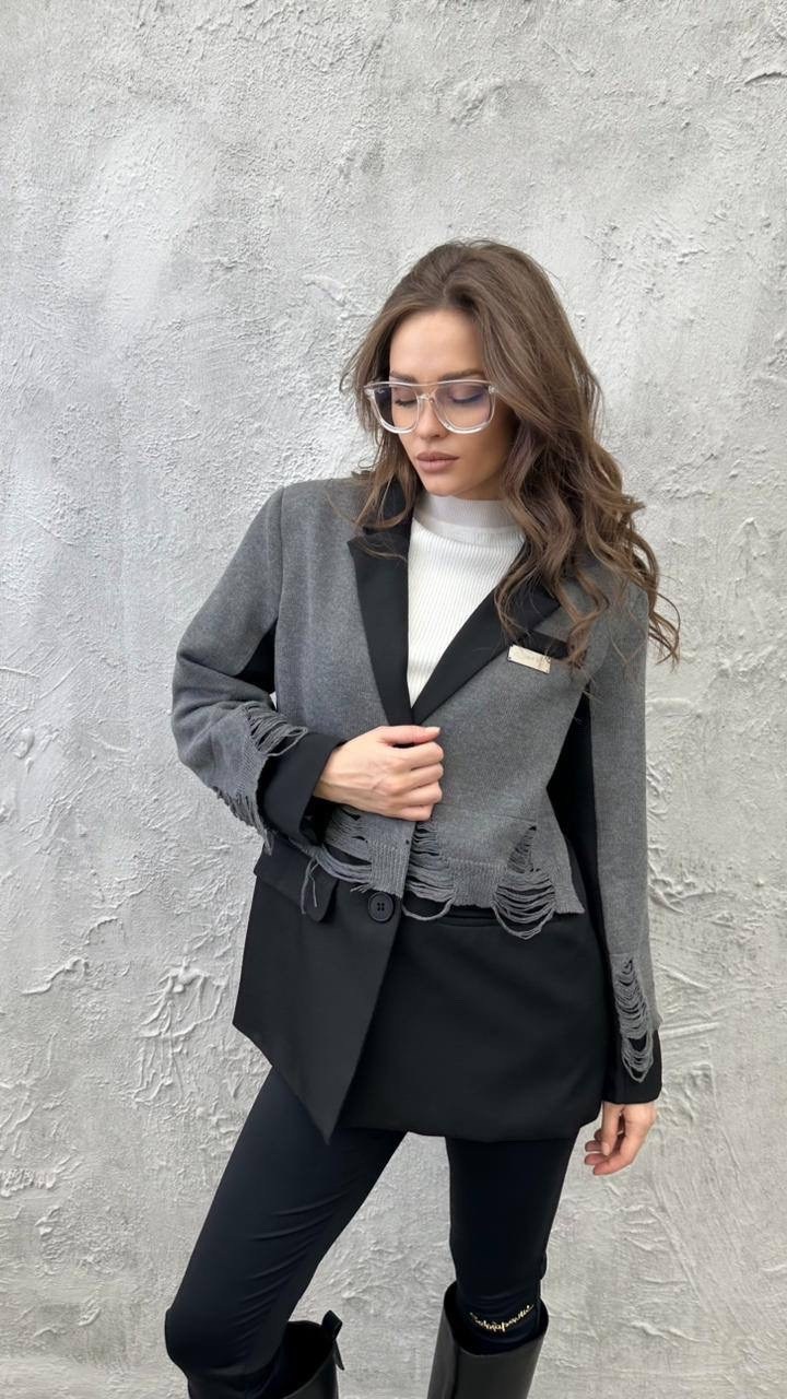 жакет,жакет charutti 017685537 серый,пиджак,пиджак оверсайз,женский пиджак