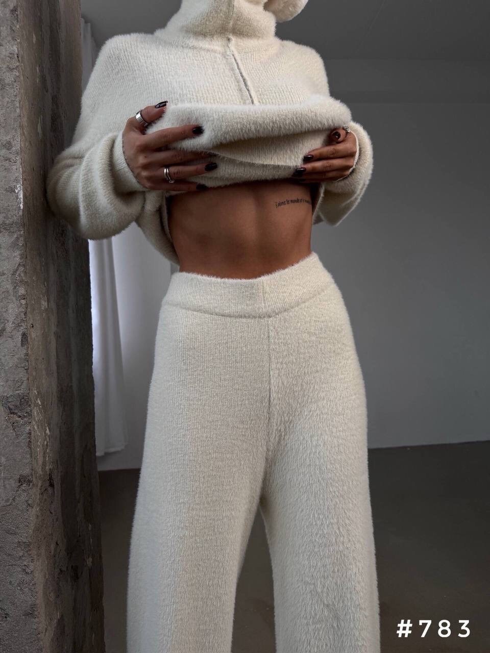 костюм женский: свитер и штаны (one size 42-48) арт. 1361301,шерстяной костюм с широкими брюками женский,костюм женский теплый вязанный с брюками трикотаж,кашемировый костюм женский,шерстяной костюм ж