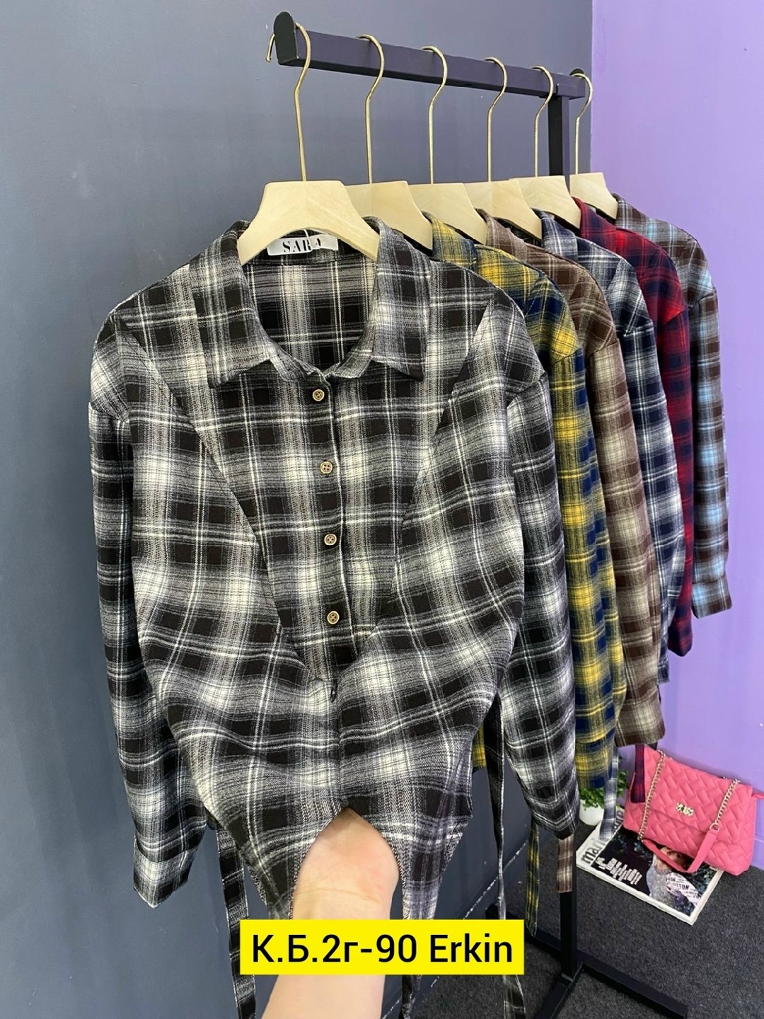 женская рубашка в клетку,рубашка в клетку,женская рубашка,рубашка,рубашка женская 7007 "клетка № 4"