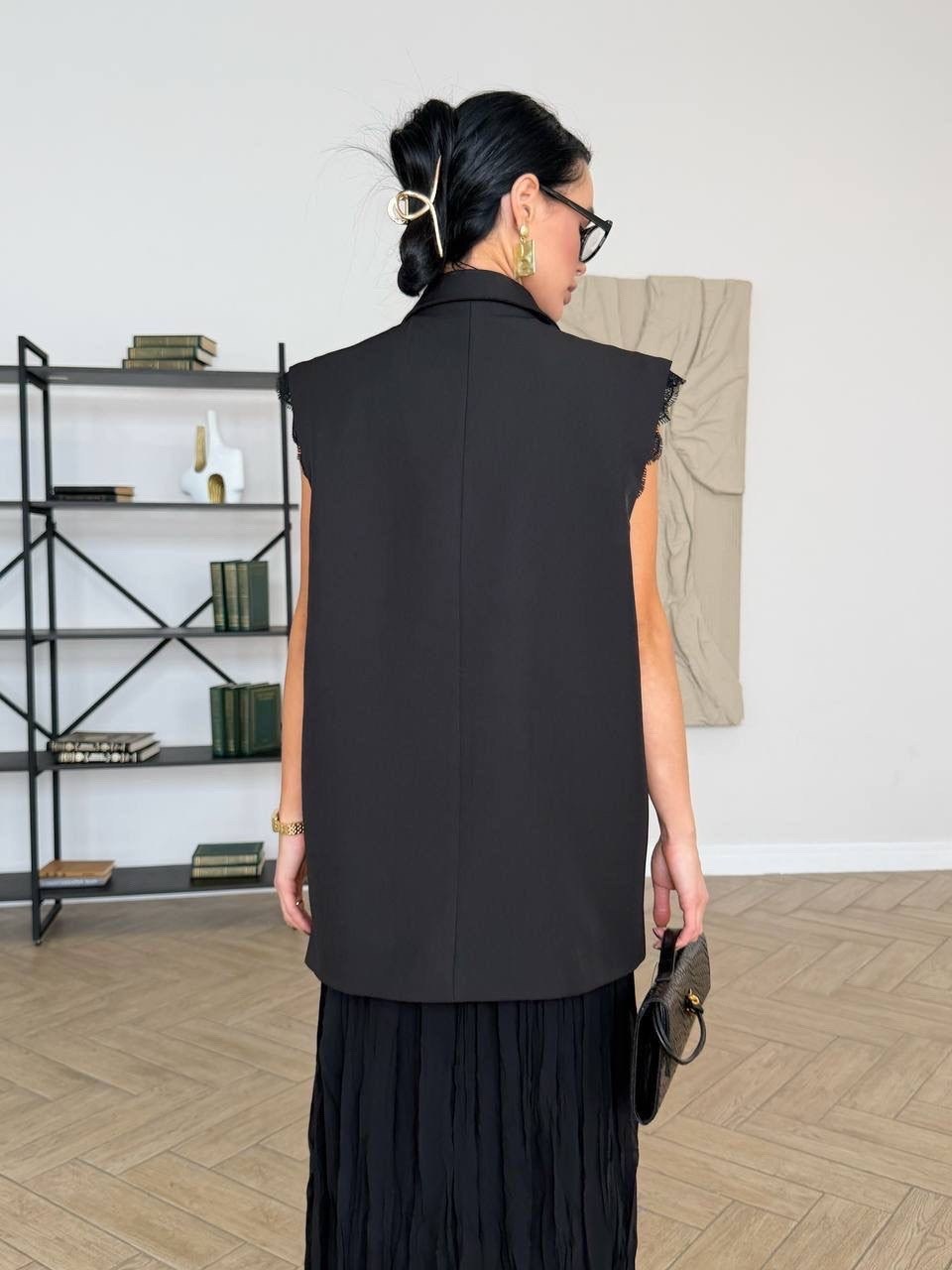 жилет классический,женский жилет,жилетка женская,жилет женский прямого кроя black charutti,жилет