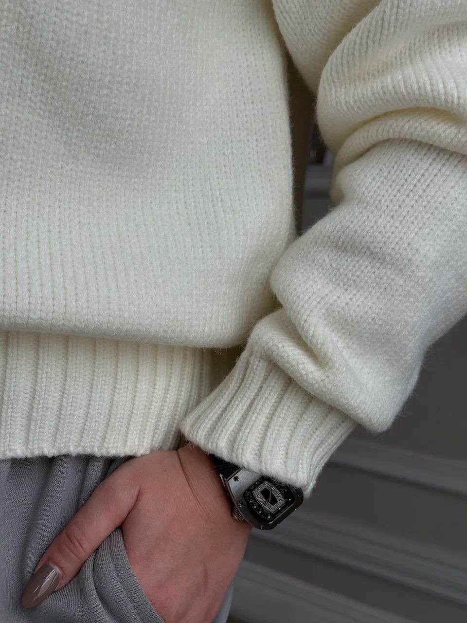 молочно-белый вязаный кардиган с большим меховым воротником и капюшоном,альпака кардиган,кофта кардиган,кардиган,кардиган из альпаки