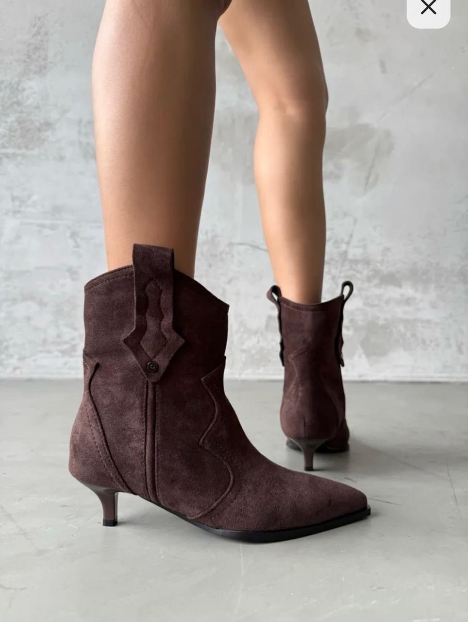 ,ботинки казаки замшевые демисезонные на каблуке коричневые, женская ботинки замш,ботинки замш,ботинки женские замшевые