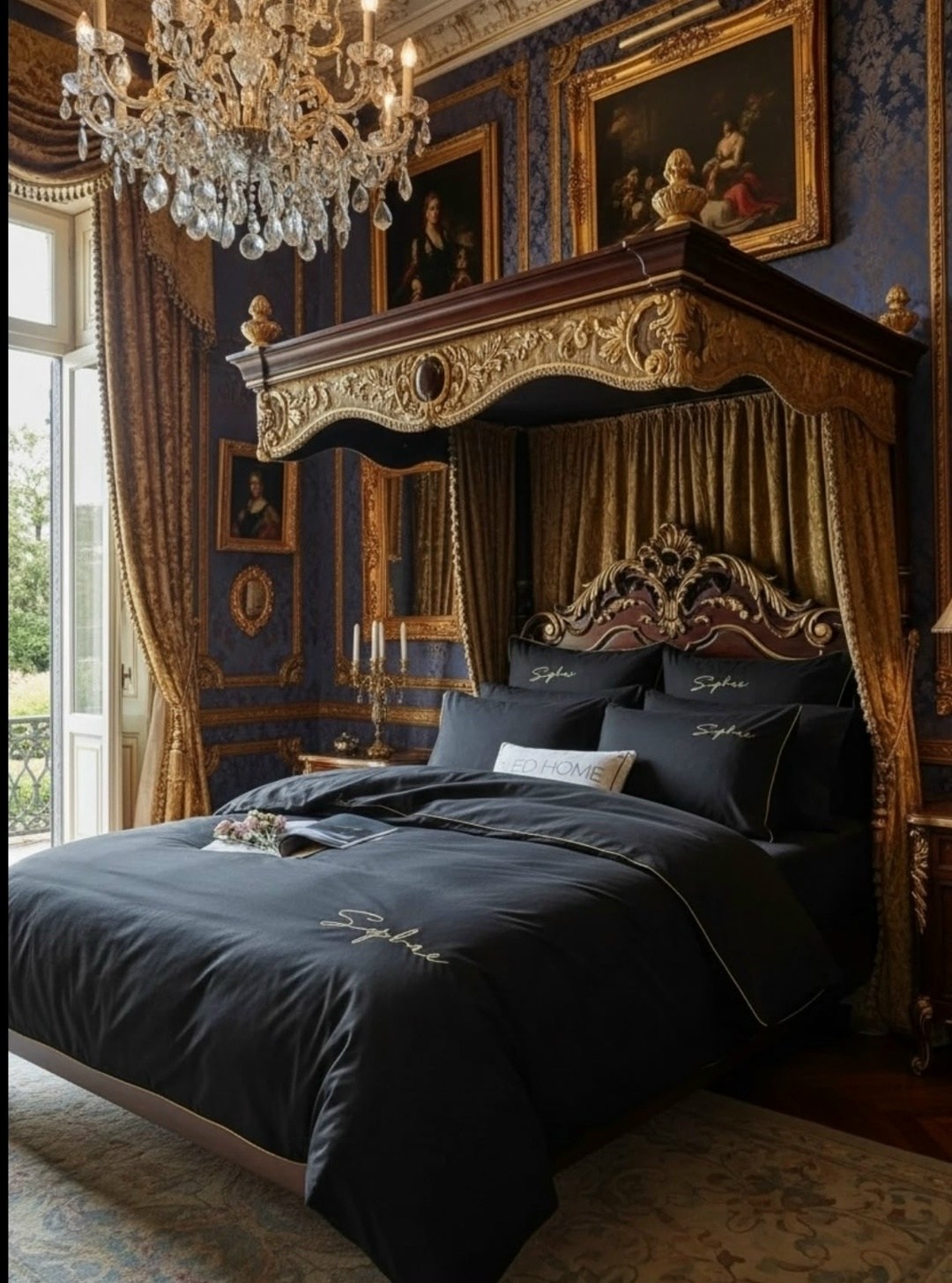 спальни дизайн,королевская спальня,спальня в готическом стиле,спальня в викторианском стиле,интерьер