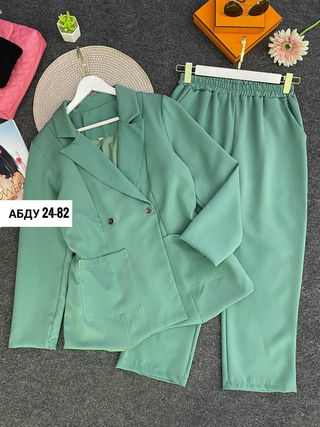 брючный костюм белэльстиль 785/596 мята,брючный костюм белэльстиль 785+596 мята,брючные костюмы женские,костюм брючный летний,брючный костюм anastasia mak 1053а мятный