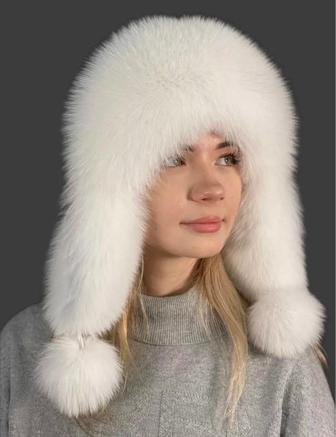 женская меховая шапка,шапка с ушками и помпоном,шапка меховая,шапка зимняя меховая,шапка меховая с ушками