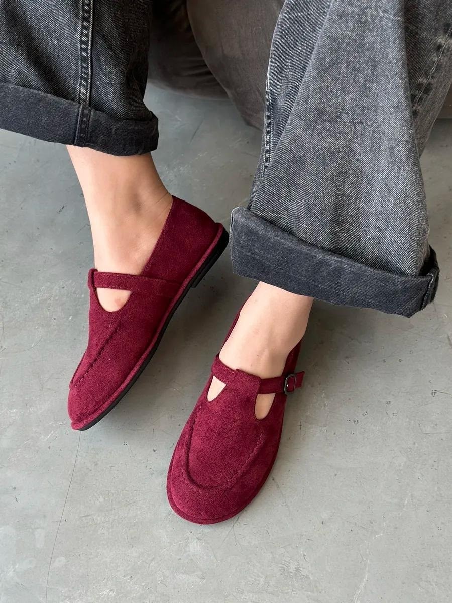 , женская,лоферы коричневые с ремешком замшевые,лоферы замшевые,повседневная