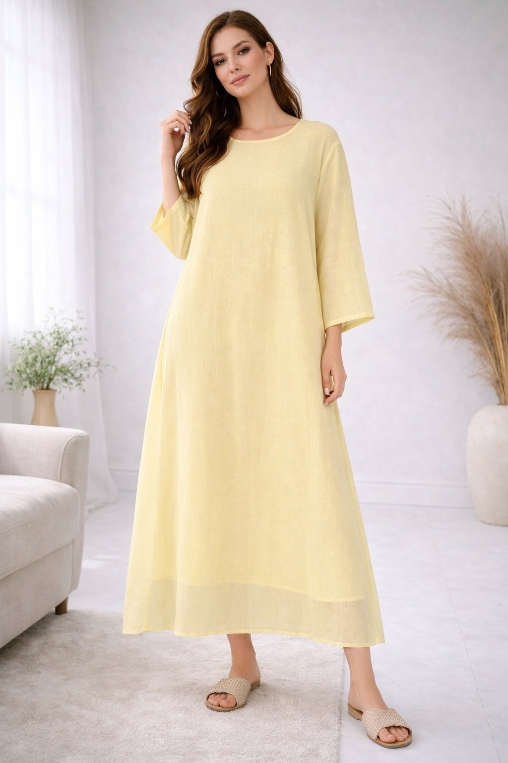 льняное платье,повседневные платья,платье бохо,льняное платье больших размеров,длинное платье из льна