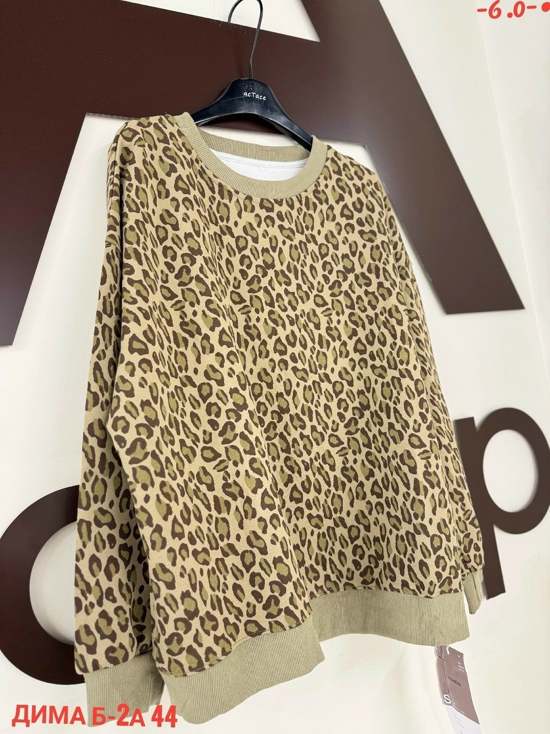повседневный свитшот,свитшот женская,леопардовая кофта,кофта свитшот,кофта трикотажная